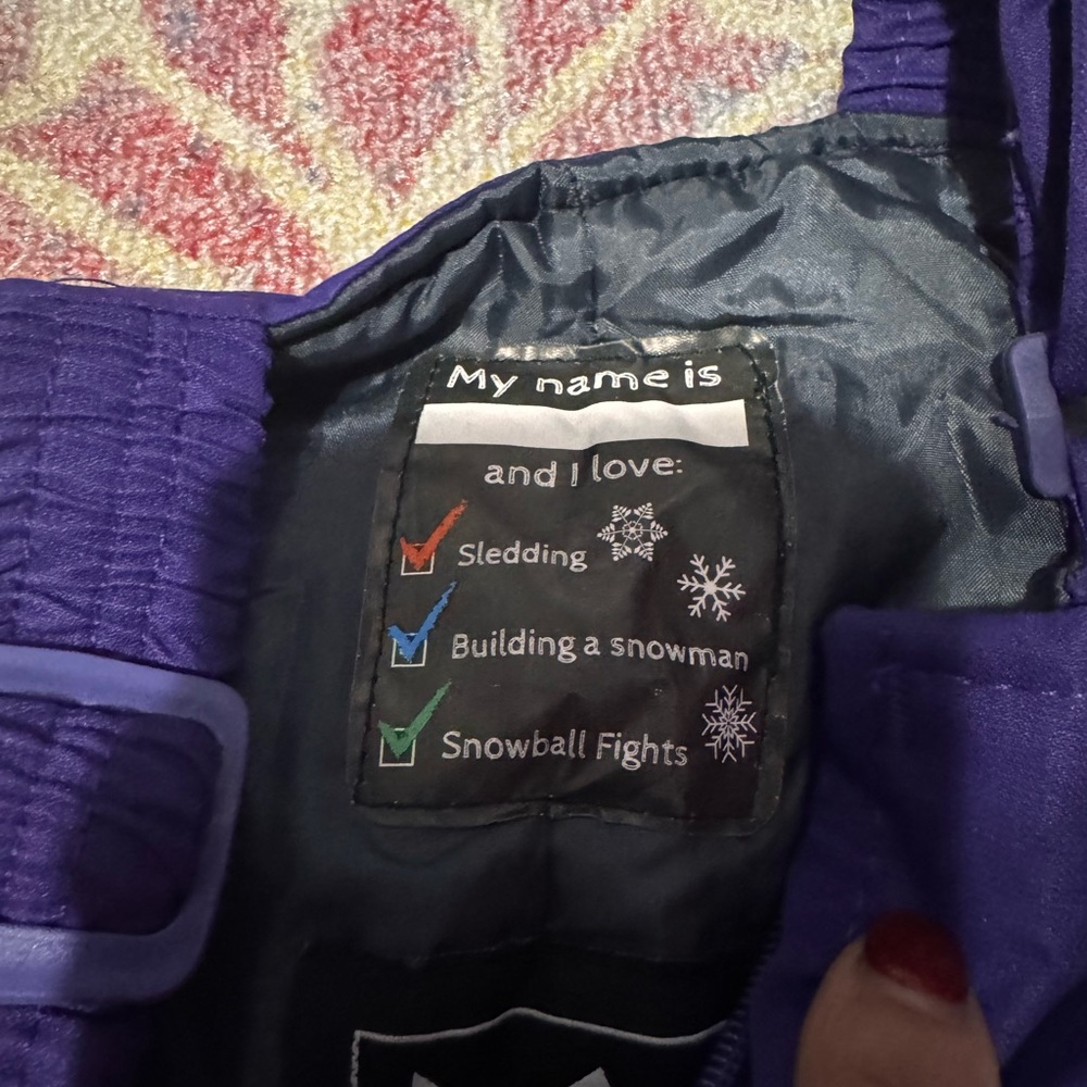 Purple Winter snow pants